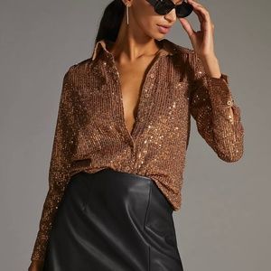Anthropologie Sequin top